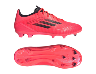 adidas Jr F50 League FG / MG Soccer Shoes - Turbo/Aurora/Platinum Metallic