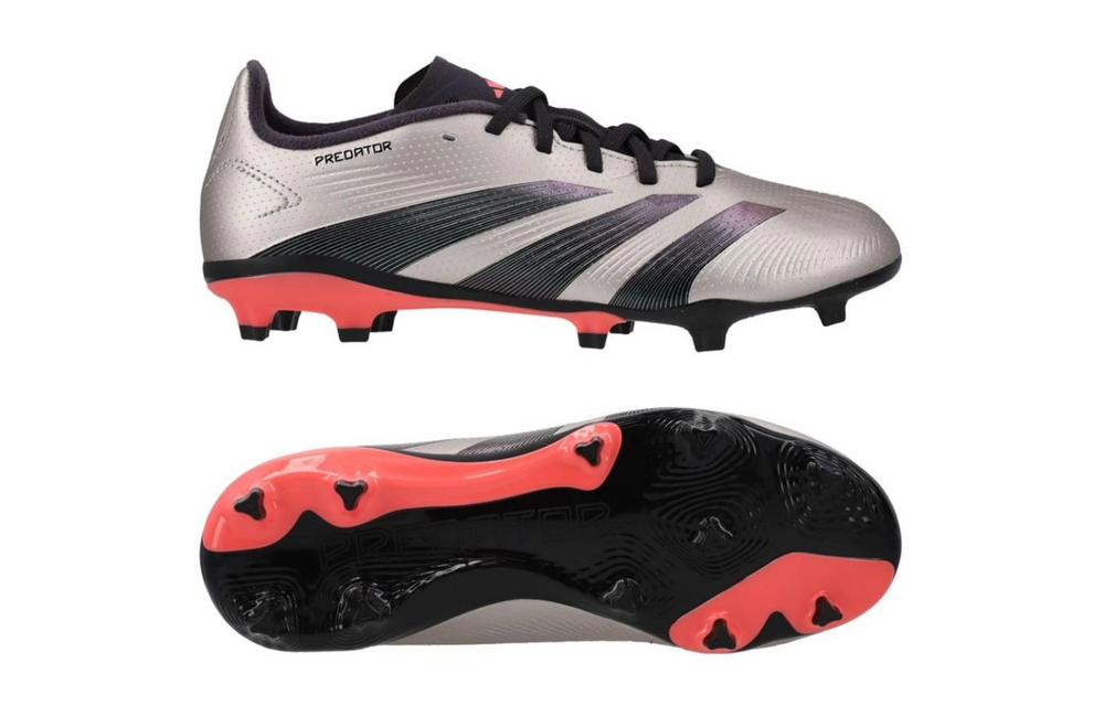 adidas Jr Predator 24 League FG - Platinum Metallic/Aurora/Black/Turbo