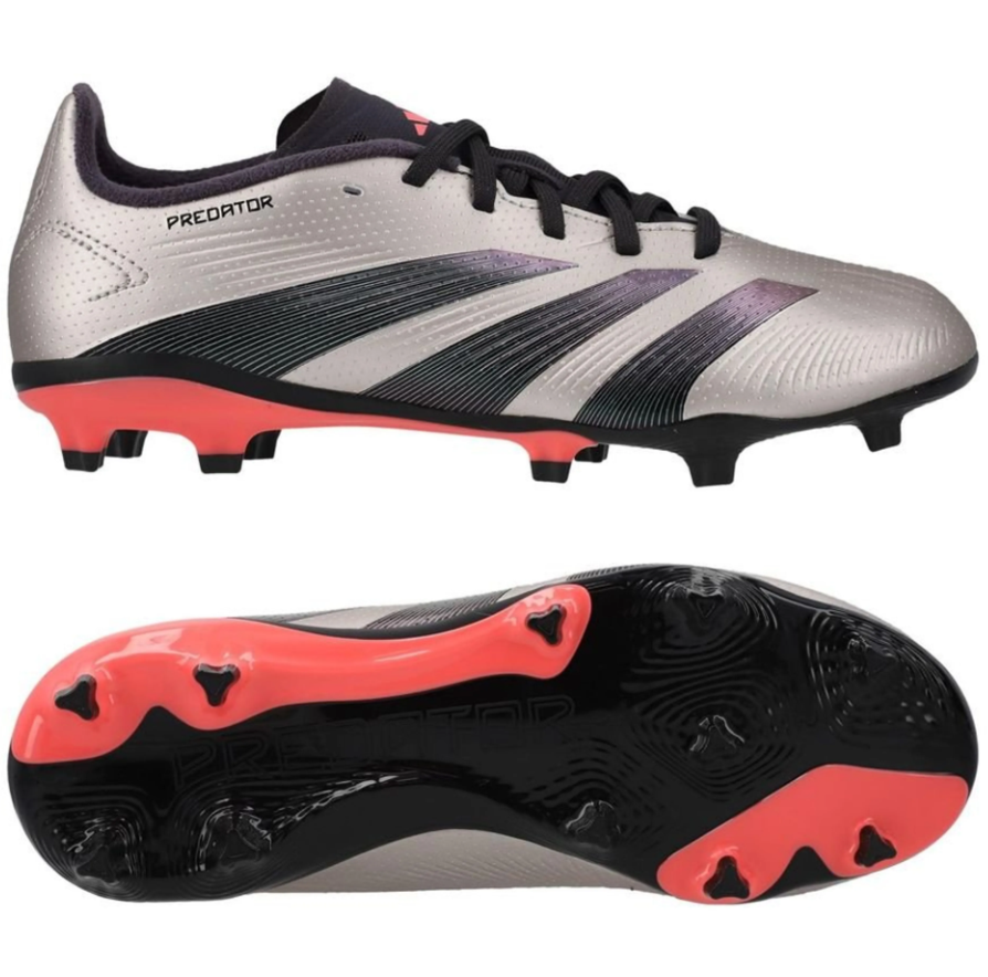adidas Jr Predator 24 League  FG - Platinum Metallic/Aurora/Black/Turbo