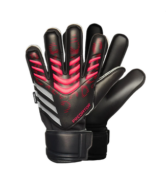 adidas adidas Predator Match Fingersave Goalkeeper Gloves - Black/Lucid Red
