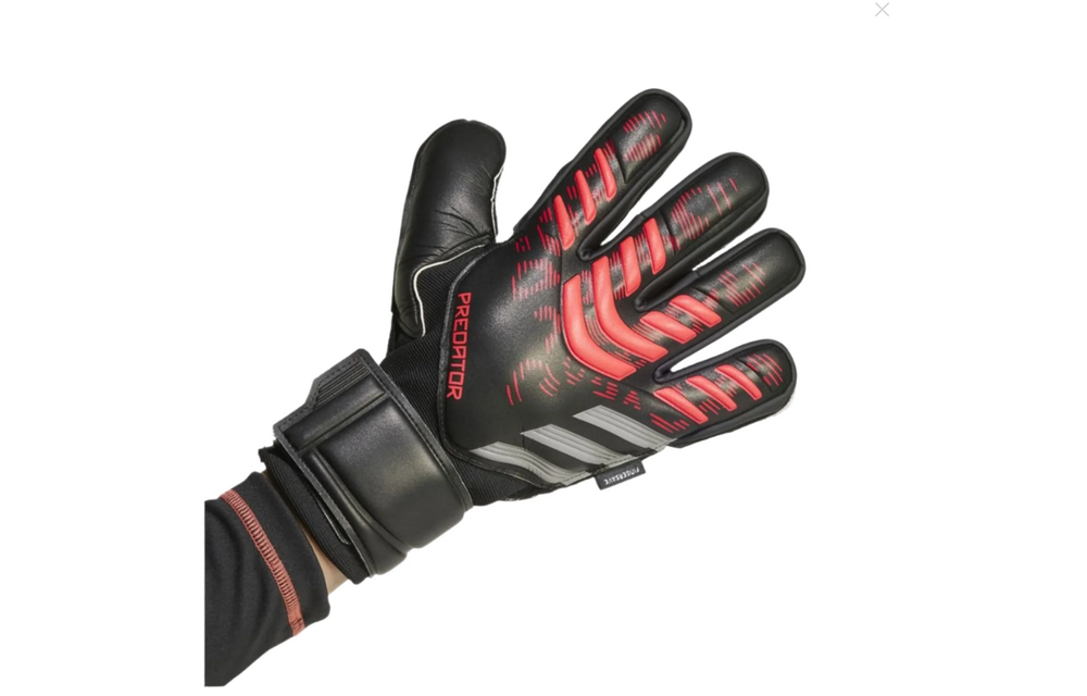adidas Predator Match Fingersave Goalkeeper Gloves - Black/Lucid Red