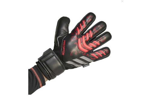 adidas Predator Match Fingersave Goalkeeper Gloves - Black/Lucid Red