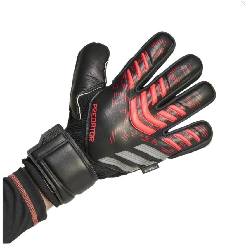 adidas Predator Match Fingersave Goalkeeper Gloves - Black/Lucid Red