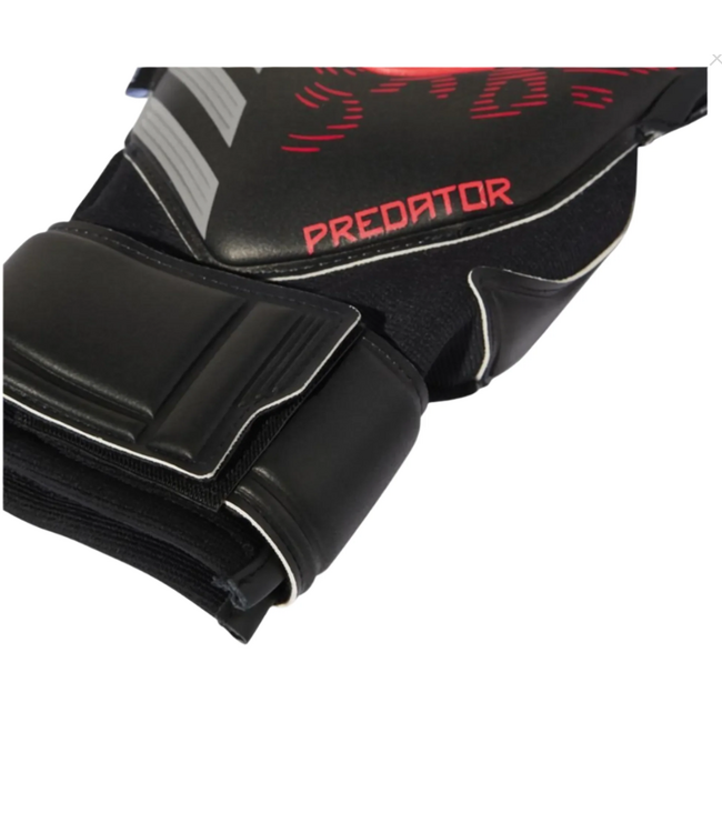 adidas adidas Predator Match Fingersave Goalkeeper Gloves - Black/Lucid Red