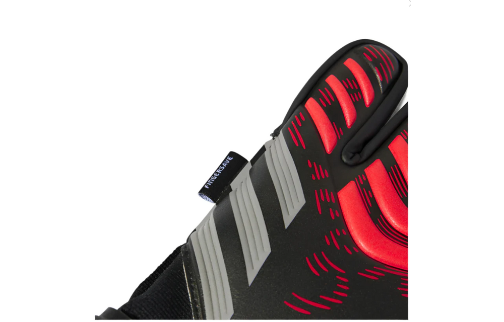 adidas Predator Match Fingersave Goalkeeper Gloves - Black/Lucid Red