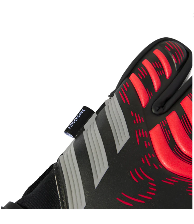 adidas adidas Predator Match Fingersave Goalkeeper Gloves - Black/Lucid Red