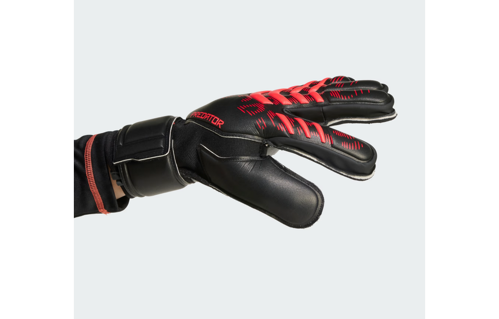 adidas Predator Match Fingersave Goalkeeper Gloves - Black/Lucid Red