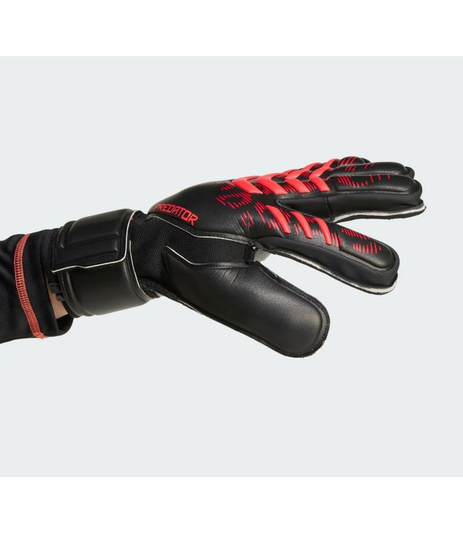 adidas adidas Predator Match Fingersave Goalkeeper Gloves - Black/Lucid Red