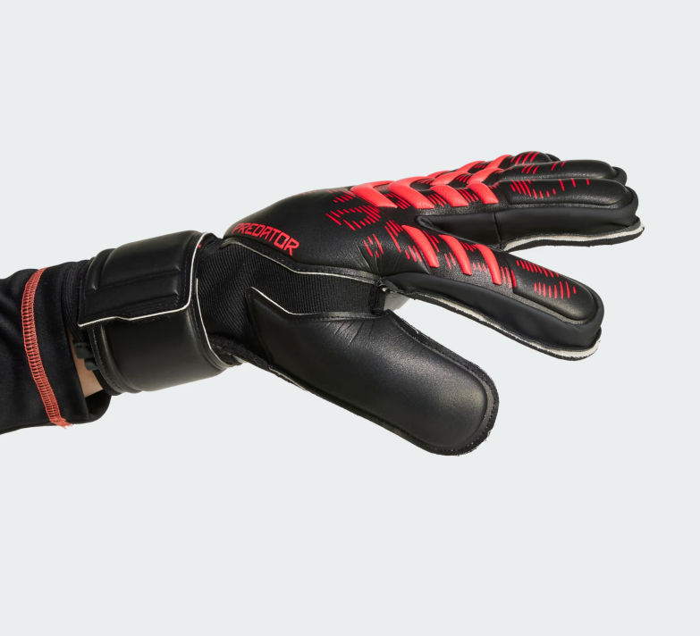 adidas Predator Match Fingersave Goalkeeper Gloves - Black/Lucid Red