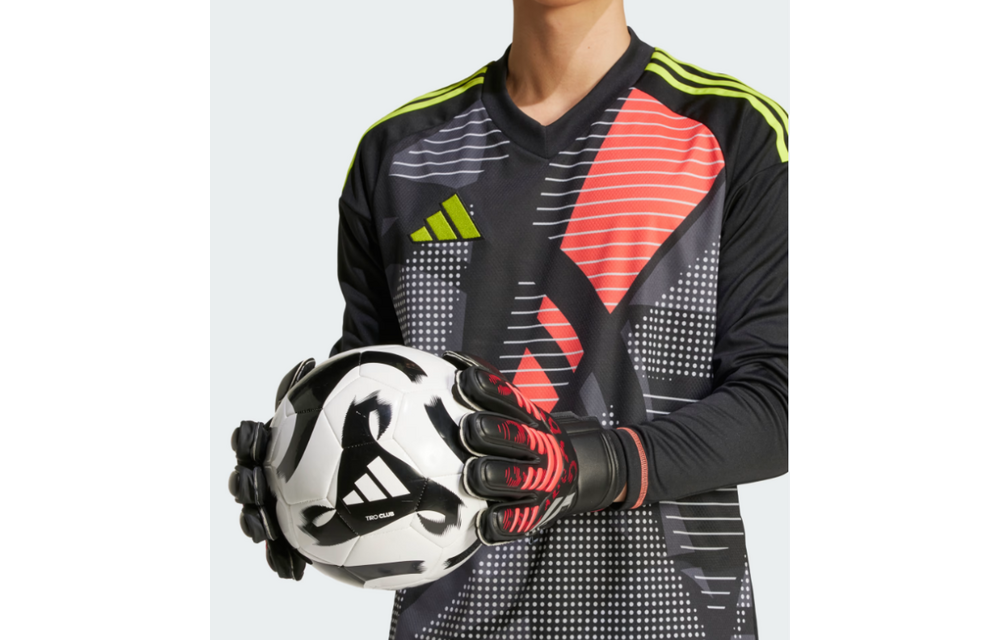 adidas Predator Match Fingersave Goalkeeper Gloves - Black/Lucid Red