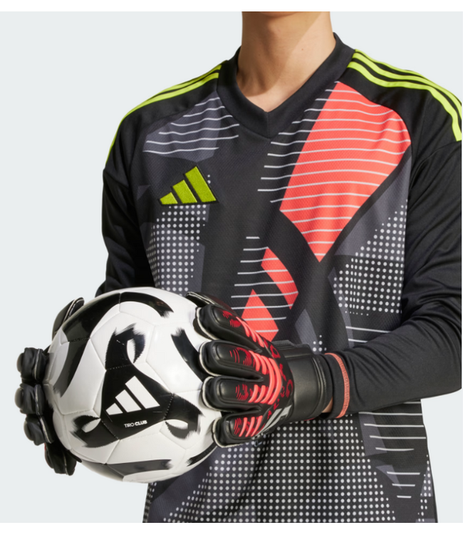 adidas adidas Predator Match Fingersave Goalkeeper Gloves - Black/Lucid Red