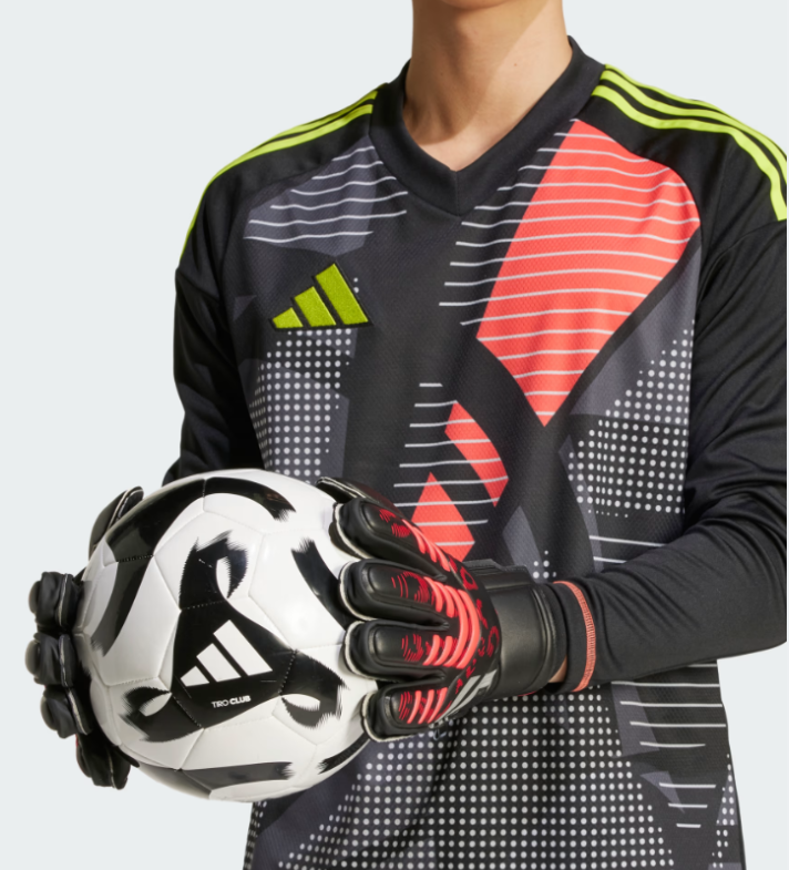adidas Predator Match Fingersave Goalkeeper Gloves - Black/Lucid Red