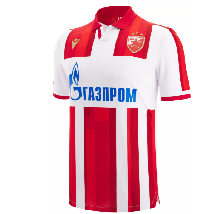 Macron Red Star Belgrade 2025 - 26 Authentic Home Jersey - Red/White/Royal