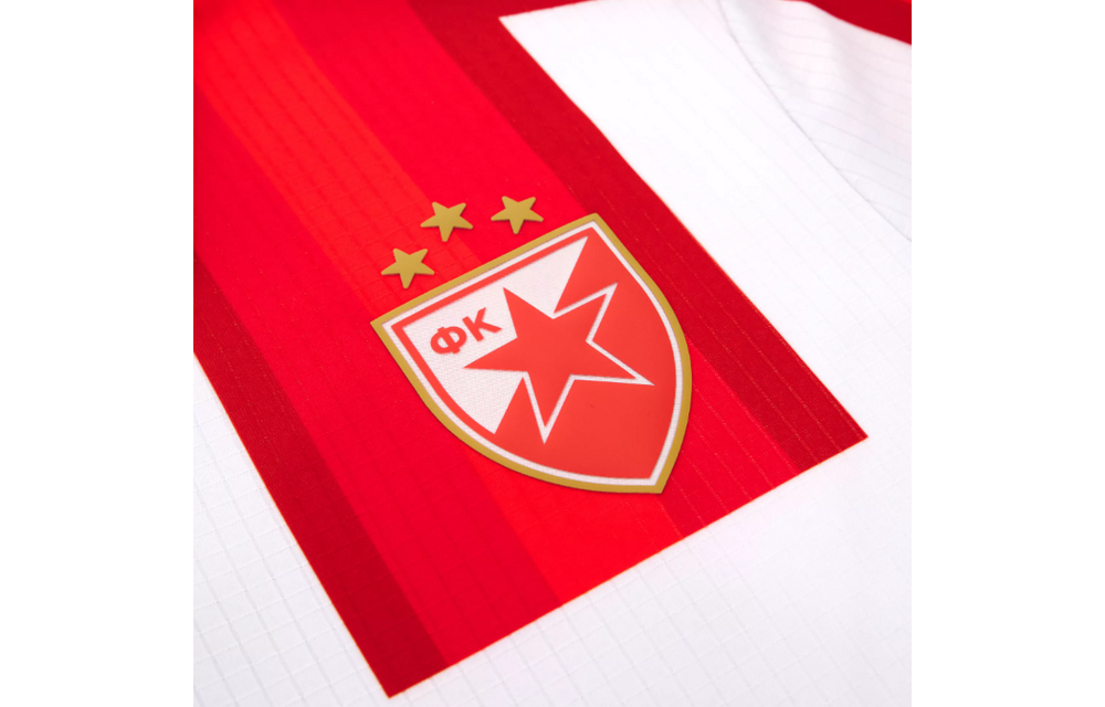 Macron Red Star Belgrade 2025 - 26 Authentic Home Jersey - Red/White/Royal