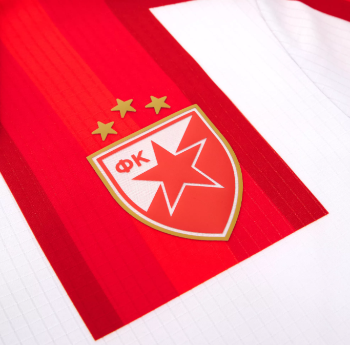 Macron Red Star Belgrade 2025 - 26 Authentic Home Jersey - Red/White/Royal