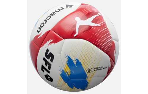 Macron Campione Swiss Football League 2025/26 Official Replica Soccer Ball - White/Red/Blue