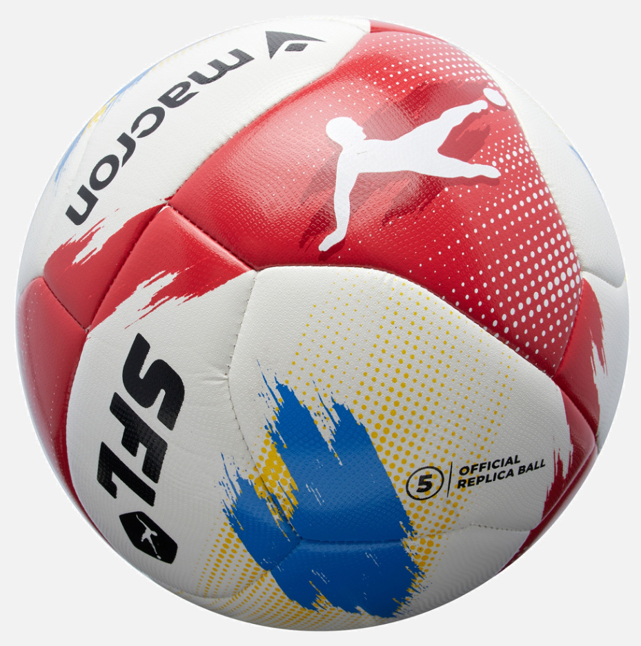 Macron Campione Swiss Football League 2025/26 Official Replica Soccer Ball - White/Red/Blue