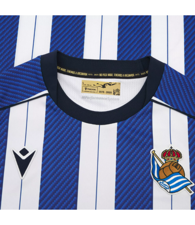 Macron Macron Real Sociedad 2025 - 26 Authentic Home Jersey - White/Loyal Blue