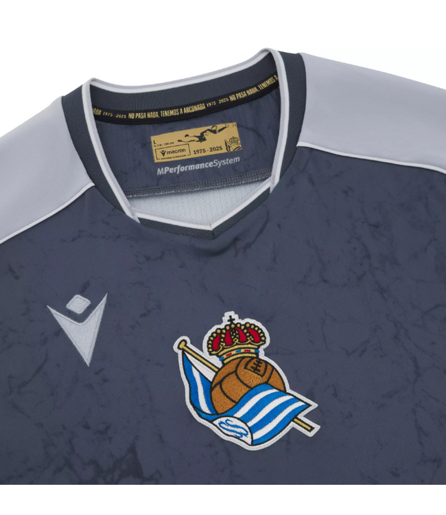 Macron Macron Real Sociedad 2025 - 26 Authentic Away Jersey - Dark Grey/Smoke Grey