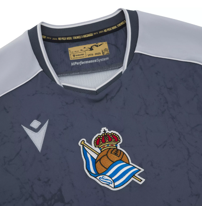 Macron Real Sociedad 2025 - 26 Authentic Away Jersey - Dark Grey/Smoke Grey