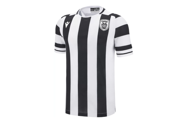 Macron PAOK FC 2025 - 26 Authentic Home Jersey - Black/White