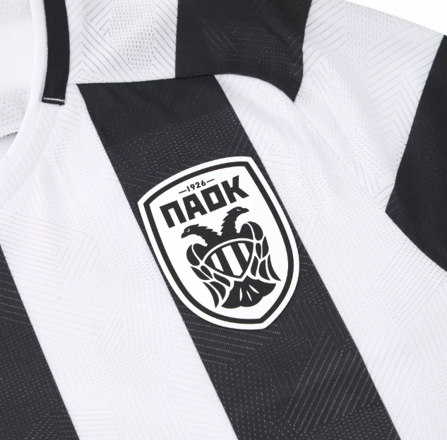 Macron PAOK FC 2025 - 26 Authentic Home Jersey - Black/White