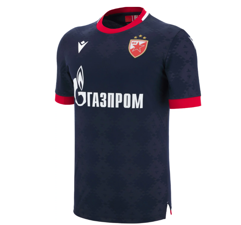 Macron Red Star Belgrade 2025 - 26 Authentic Away Jersey - Navy Blue/Red