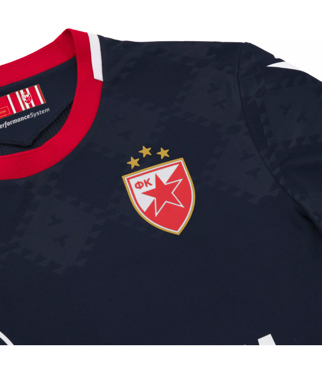 Macron Macron Red Star Belgrade 2025 - 26 Authentic Away Jersey - Navy Blue/Red