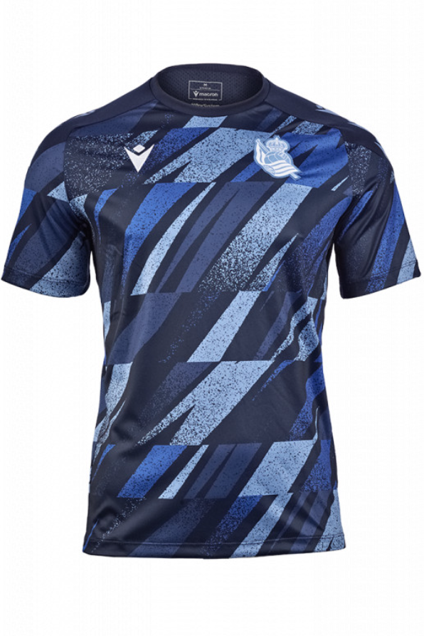 Macron Real Sociedad 2025 - 26 Prematch Jersey - Obsidian/Royal Blue