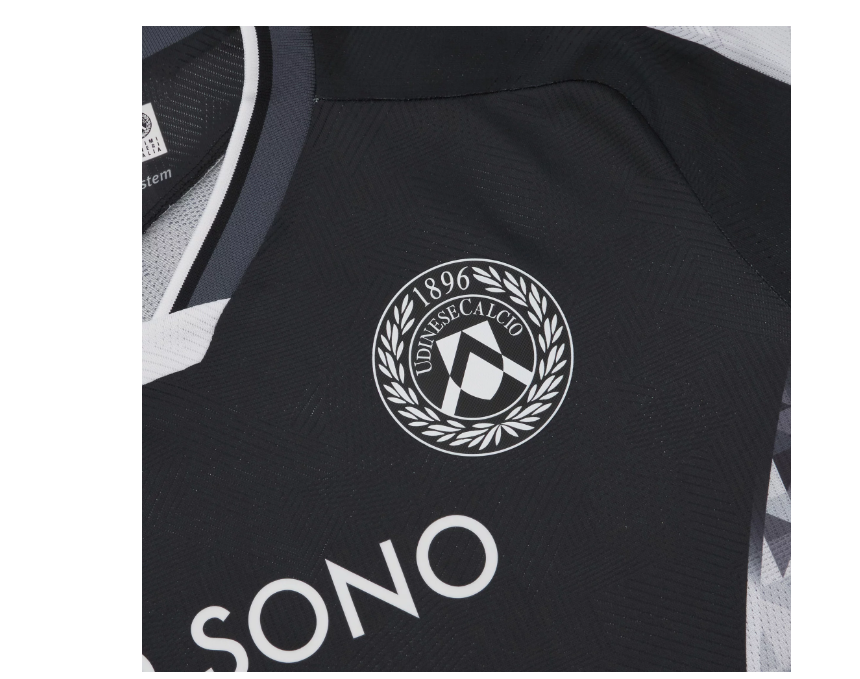 Macron Udinese 2025 - 26 Authentic Home Jersey - Black/White