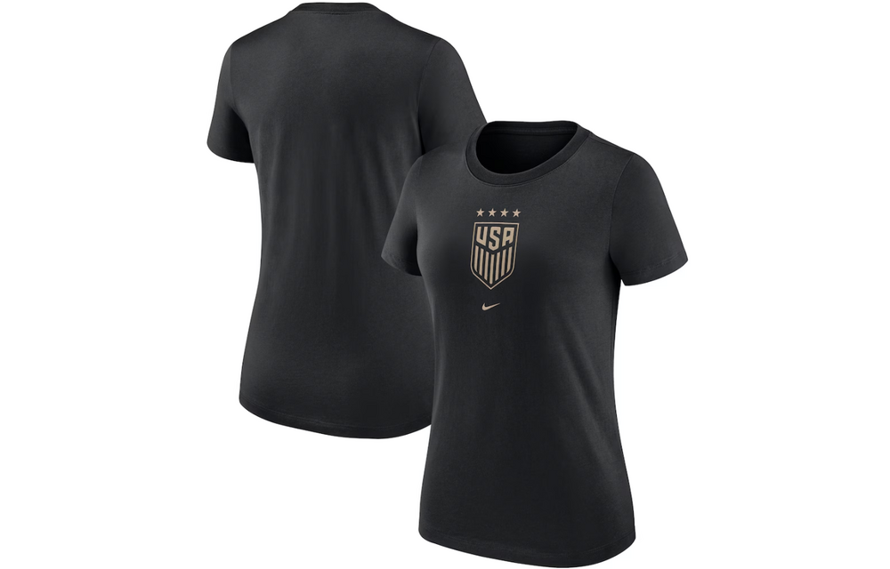 Nike Womens United States USWNT 2025 Crest Shirt - Black/Gold