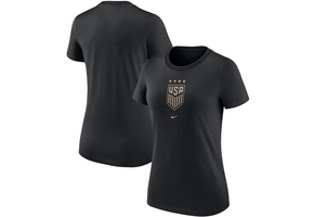 Nike Womens United States USWNT 2025 Crest Shirt - Black/Gold