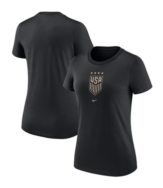 Nike Nike Womens United States USWNT 2025 Crest Shirt - Black/Gold
