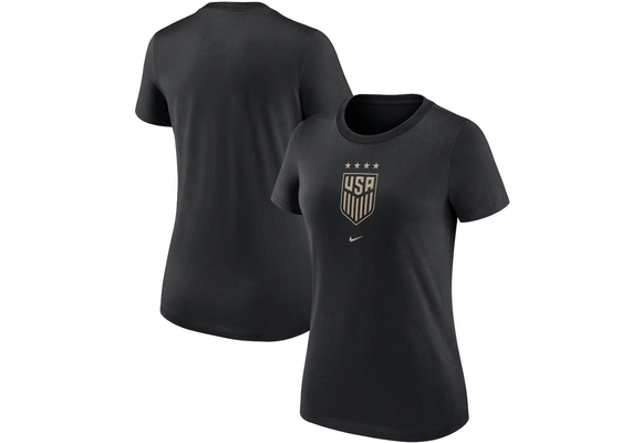 Nike Womens United States USWNT 2025 Crest Shirt - Black/Gold