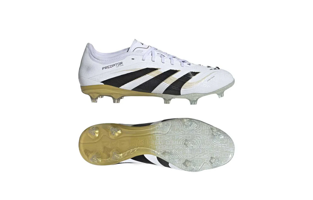 adidas Predator 25 PRO FG - Cloud White/Core Black/Gold Metallic