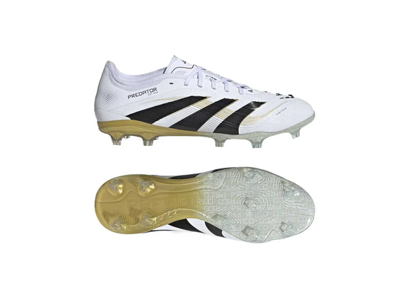 adidas Predator 25 PRO FG - Cloud White/Core Black/Gold Metallic