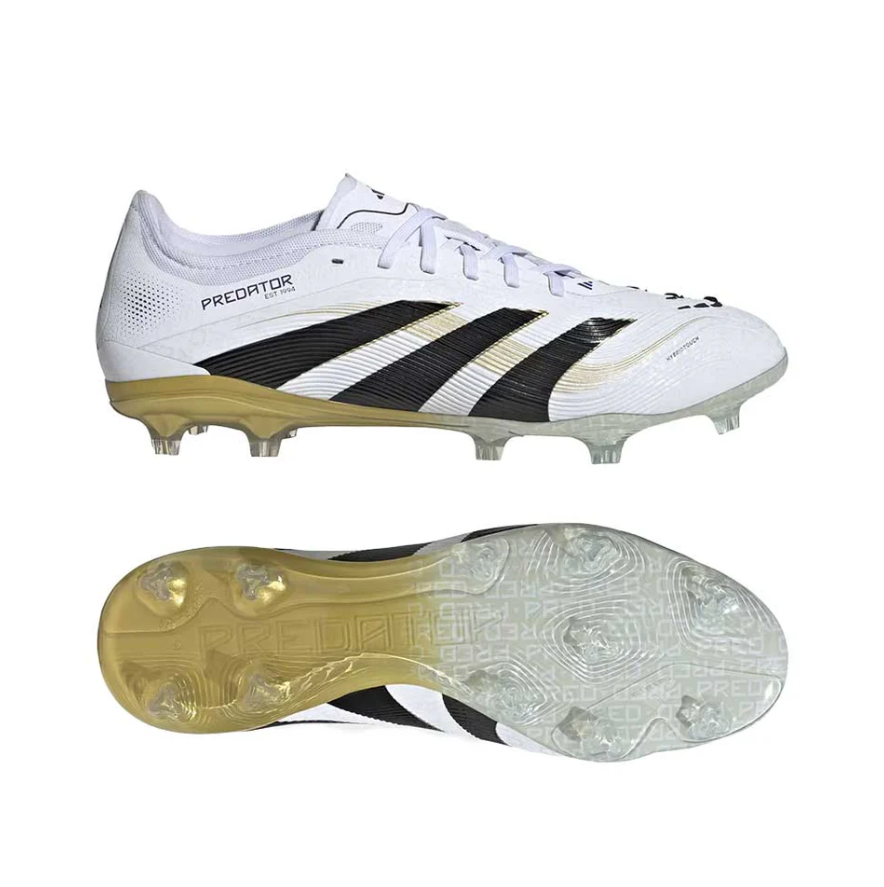 adidas Predator 25 PRO FG - Cloud White/Core Black/Gold Metallic