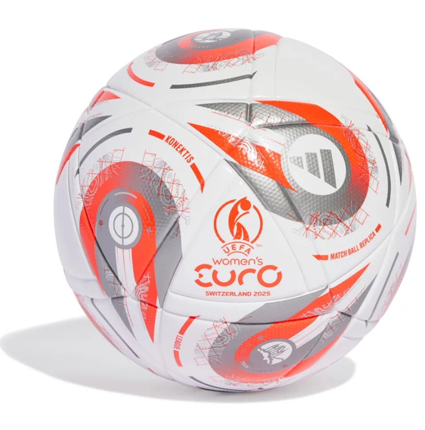 adidas Konektis Womens Euro 2025 Finale FIFA Quality Ball - White/Silver Metallic/Lucid Lemon