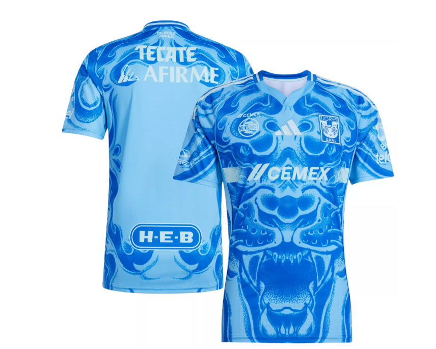 adidas UANL Tigres 2025 - 26 Third Jersey - Semi Blue Burst/Semi Flash Aqua
