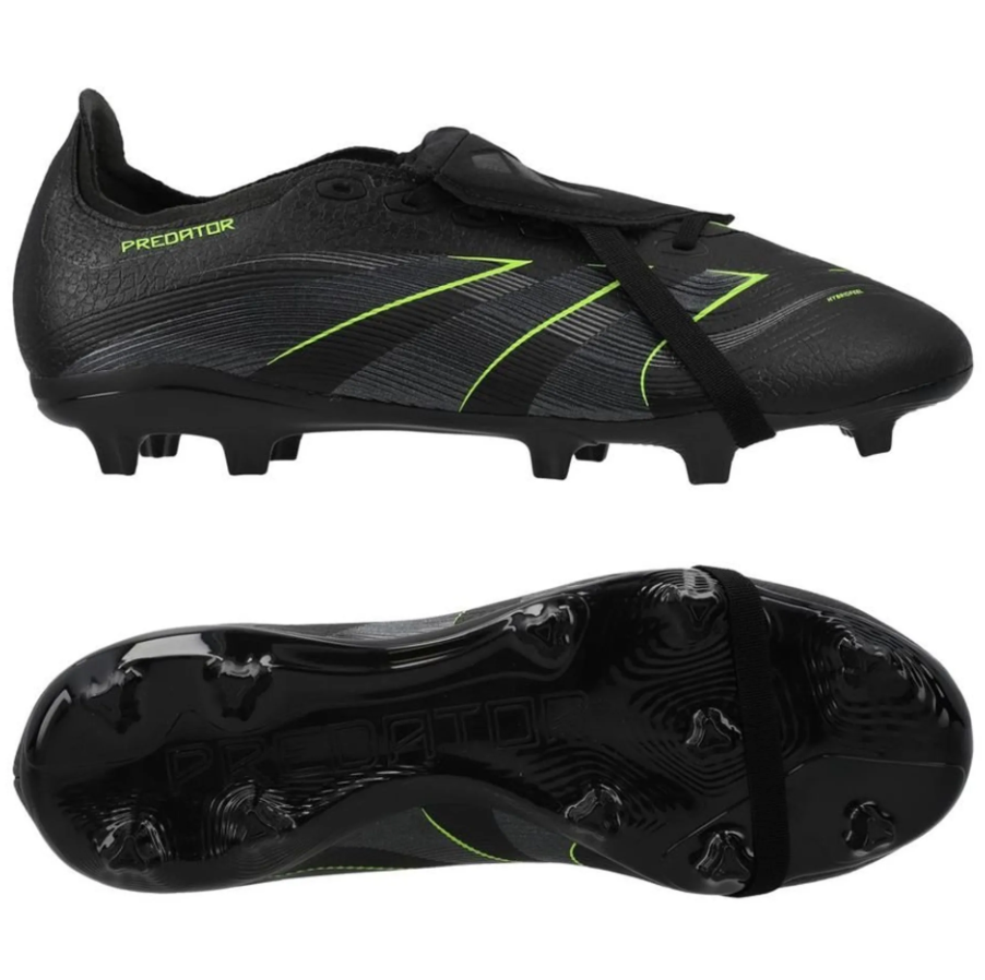 adidas Predator 25 League Fold Over Tongue FG -Core Black/Carbon/Lucid Lemon