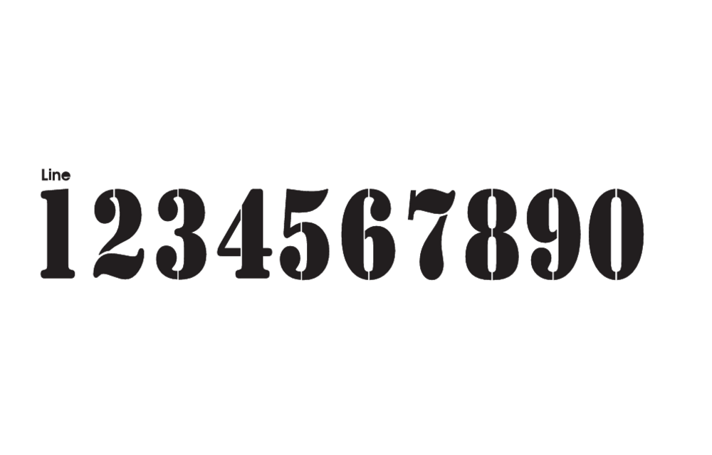 Custom Number Line Fonts - Red