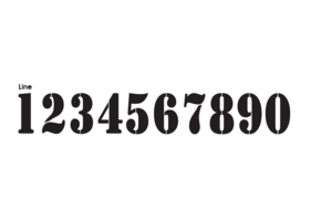 Custom Number Line Fonts - Red