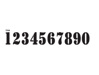 Custom Number Line Fonts - Red