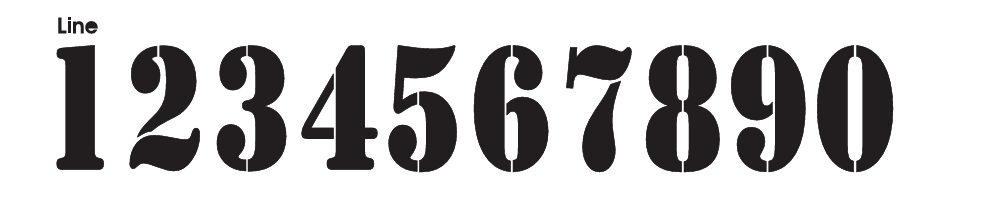Custom Number Line Fonts - Red