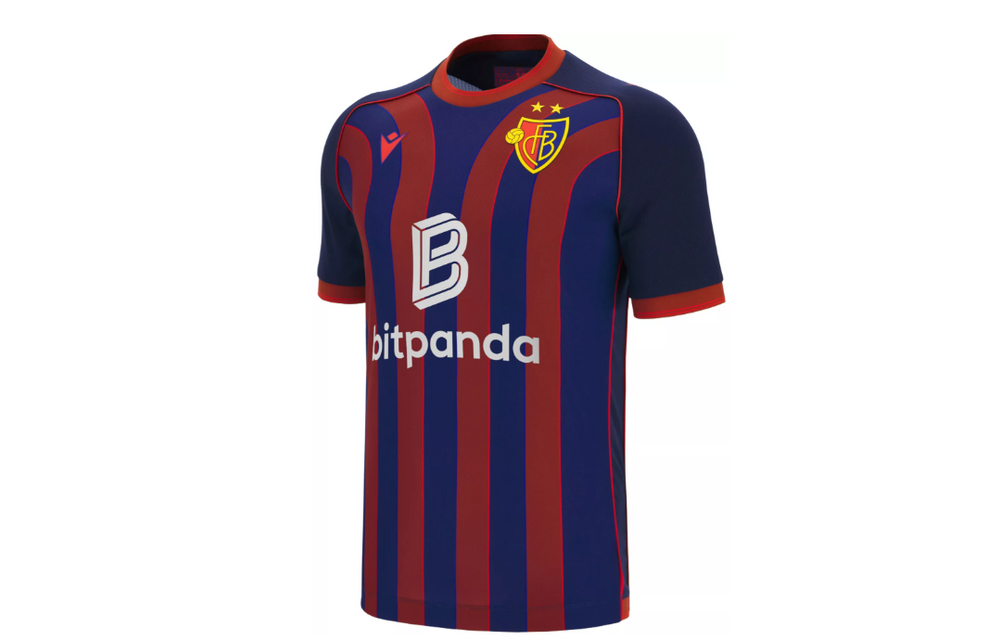 Macron FC Basel 2025- 26 Authentic Home Jersey - Red/Royal Blue/Gold