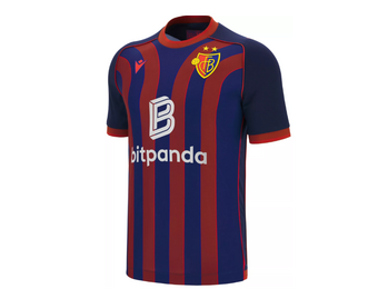 Macron FC Basel 2025- 26 Authentic Home Jersey - Red/Royal Blue/Gold