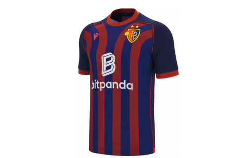 Macron FC Basel 2025- 26 Authentic Home Jersey - Red/Royal Blue/Gold