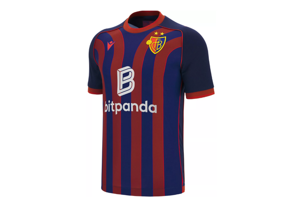 Macron FC Basel 2025- 26 Authentic Home Jersey - Red/Royal Blue/Gold