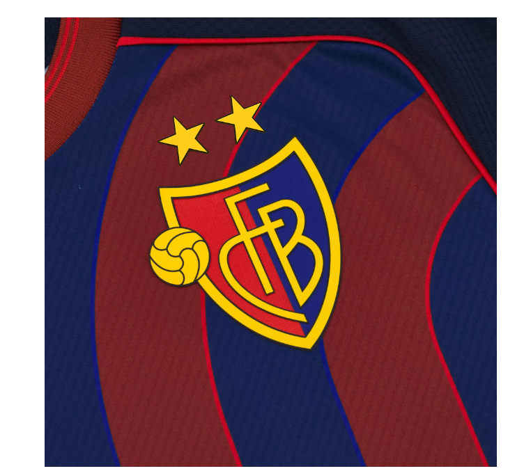 Macron FC Basel 2025- 26 Authentic Home Jersey - Red/Royal Blue/Gold
