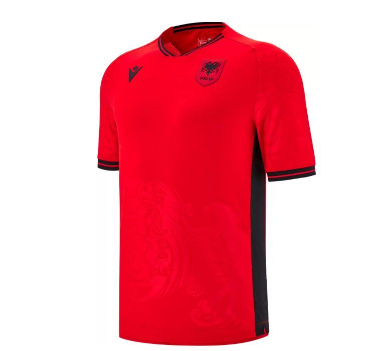 Macron Albania WC World Cup 2026 Authentic Home Jersey - Red/Black